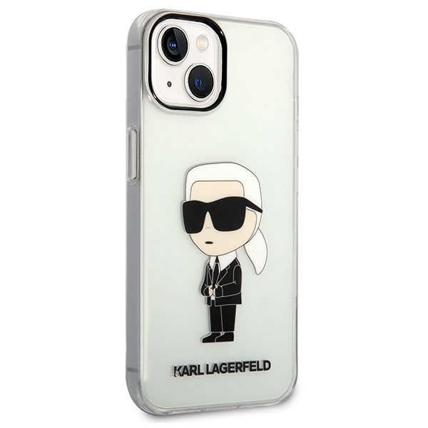 Étui pour Apple iPhone 14 Plus, Karl Lagerfeld, Ikonik Karl, Transparent