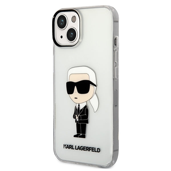 Étui pour Apple iPhone 14 Plus, Karl Lagerfeld, Ikonik Karl, Transparent