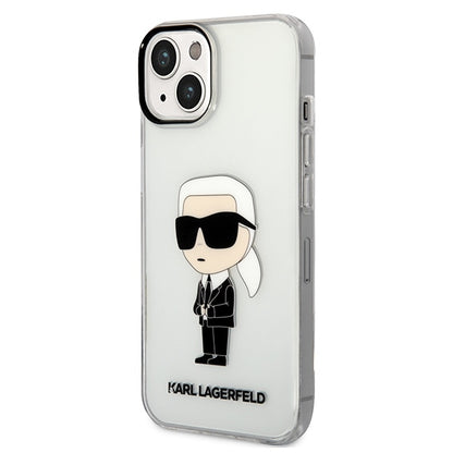 Étui pour Apple iPhone 14 Plus, Karl Lagerfeld, Ikonik Karl, Transparent