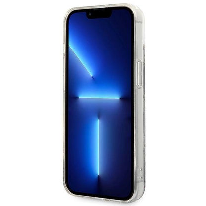 Étui pour Apple iPhone 14 Plus, Karl Lagerfeld, Monogramme à Paillettes Liquides, Noir