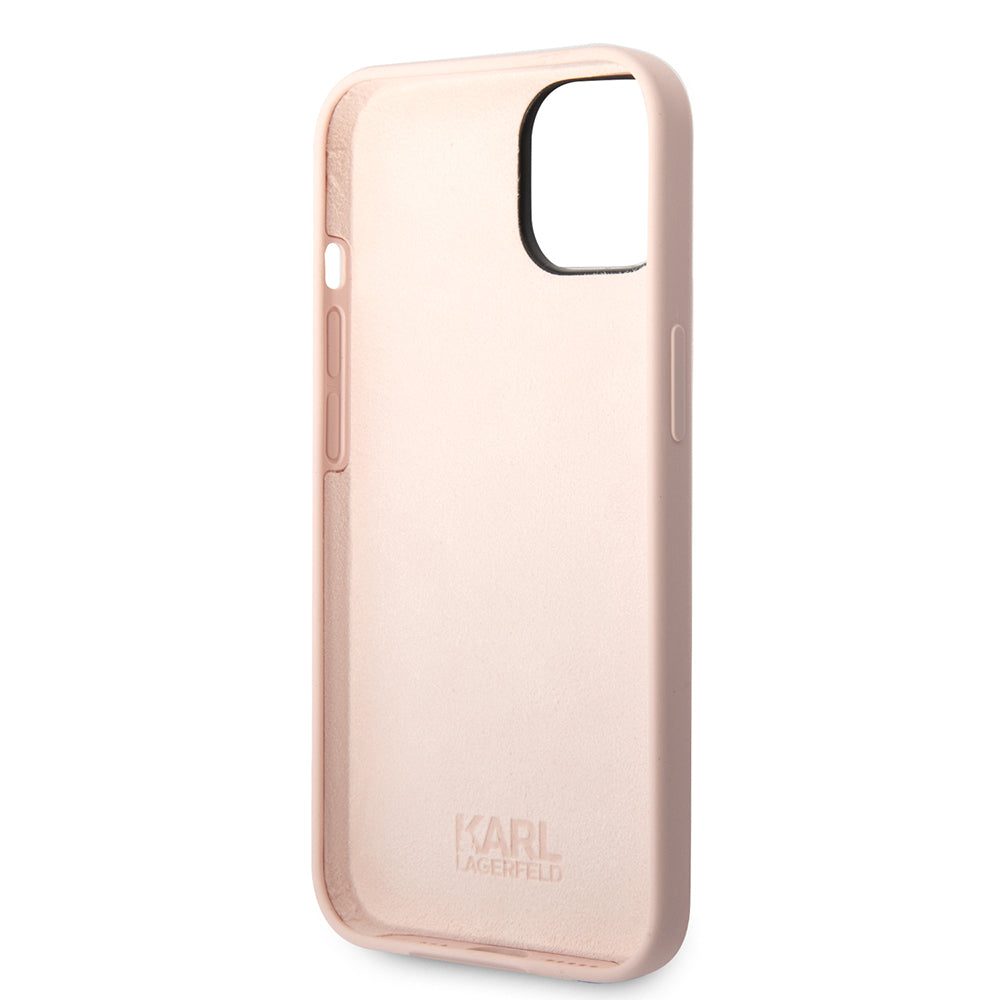 Étui pour Apple iPhone 14 Plus, Karl Lagerfeld, Silicone Body Choupette, Rose