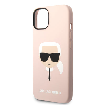 Hoes voor Apple iPhone 14 Plus, Karl Lagerfeld, Silicone Karl's Head, Roze