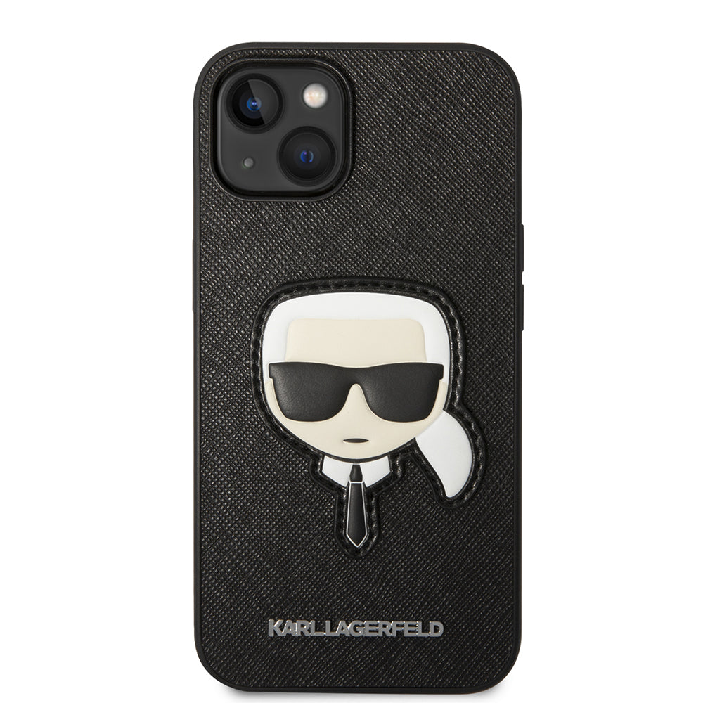 Étui pour Apple iPhone 14 Plus, Karl Lagerfeld, Saffiano Karl's Head, Noir