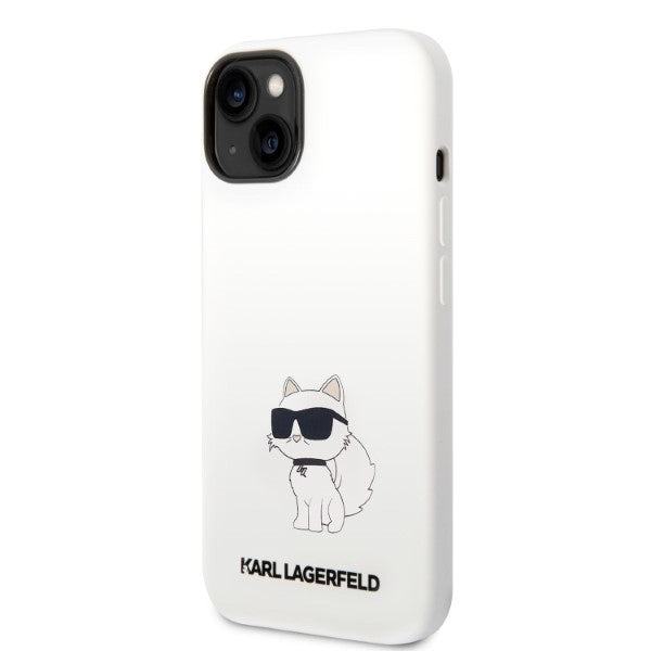 Hülle für Apple iPhone 14 Plus, Karl Lagerfeld, Silicone Choupette, Weiß