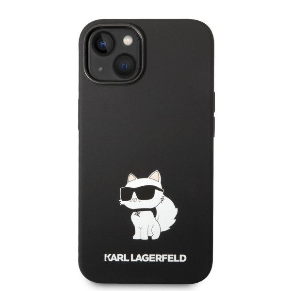 Étui pour Apple iPhone 14 Plus, Karl Lagerfeld, Silicone Choupette, Noir
