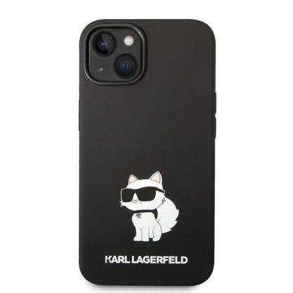 Étui pour Apple iPhone 14 Plus, Karl Lagerfeld, Silicone Choupette, Noir