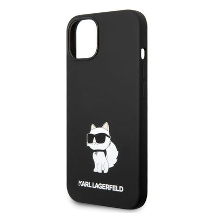 Étui pour Apple iPhone 14 Plus, Karl Lagerfeld, Silicone Choupette, Noir