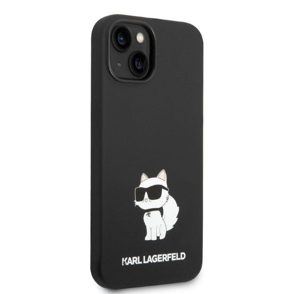 Étui pour Apple iPhone 14 Plus, Karl Lagerfeld, Silicone Choupette, Noir