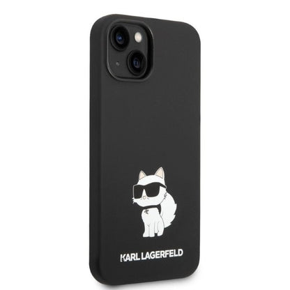Étui pour Apple iPhone 14 Plus, Karl Lagerfeld, Silicone Choupette, Noir
