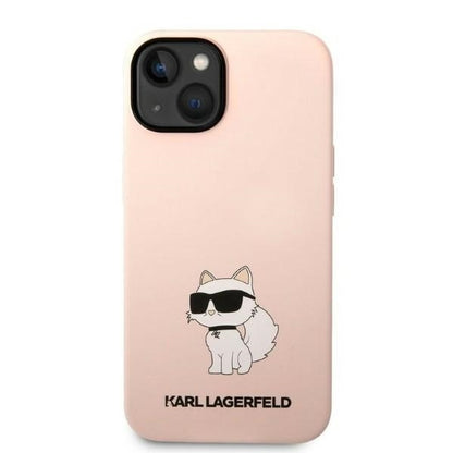 Hoes voor Apple iPhone 14 Plus, Karl Lagerfeld, Silicone Choupette, Roze