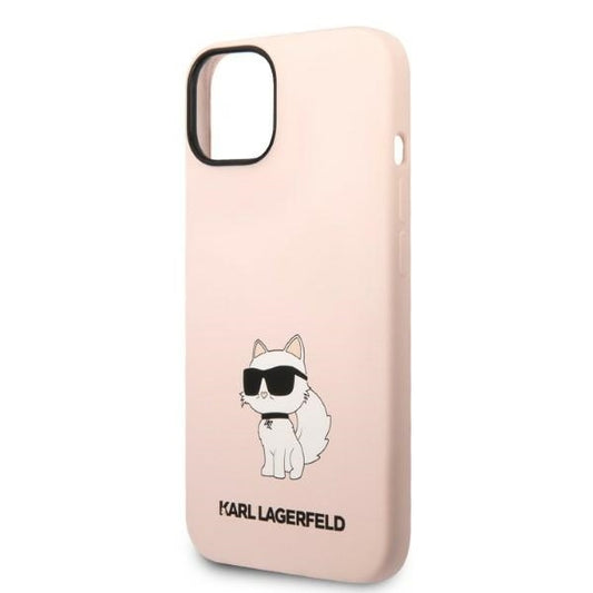 Hoes voor Apple iPhone 14 Plus, Karl Lagerfeld, Silicone Choupette, Roze
