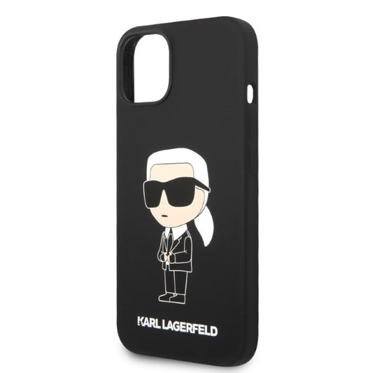 Hoes voor Apple iPhone 14 Plus, Karl Lagerfeld, Silicone Ikonik Karl, Zwart