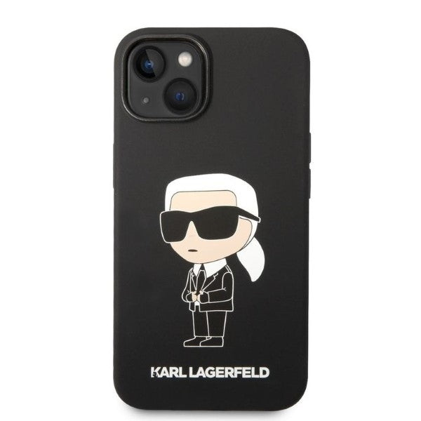 Hoes voor Apple iPhone 14 Plus, Karl Lagerfeld, Silicone Ikonik Karl, Zwart