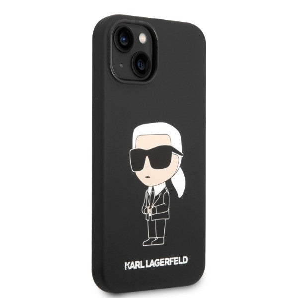 Hoes voor Apple iPhone 14 Plus, Karl Lagerfeld, Silicone Ikonik Karl, Zwart