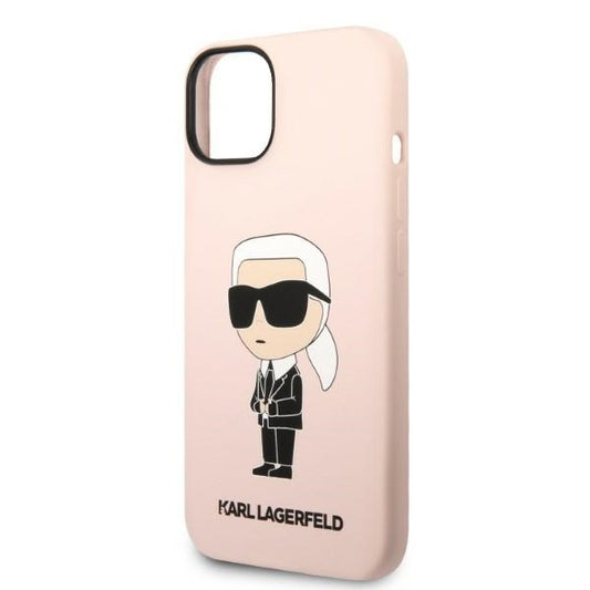 Hoes voor Apple iPhone 14 Plus, Karl Lagerfeld, Silicone Ikonik Karl, Roze