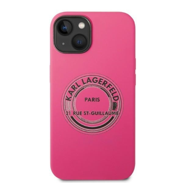 Housse pour Apple iPhone 14 Plus, Karl Lagerfeld, Silicone RSG, Rose