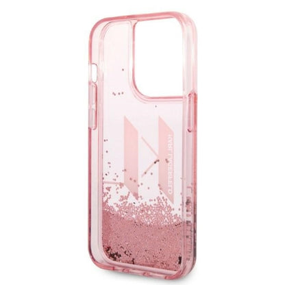 Case for Apple iPhone 14 Pro, Karl Lagerfeld, Glitter Liquid Big KL, Pink