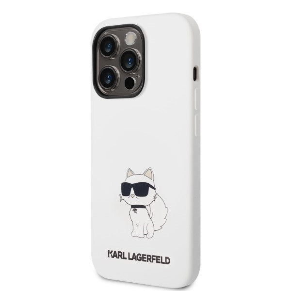 Étui pour Apple iPhone 14 Pro, Karl Lagerfeld, Silicone Choupette, Blanc