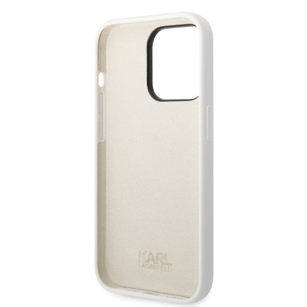 Hoes voor Apple iPhone 14 Pro, Karl Lagerfeld, Silicone Ikonik NFT, Wit