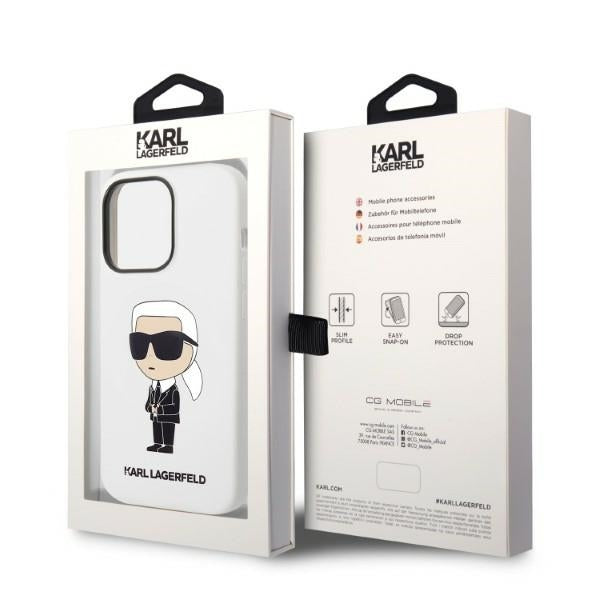 Hoes voor Apple iPhone 14 Pro, Karl Lagerfeld, Silicone Ikonik NFT, Wit