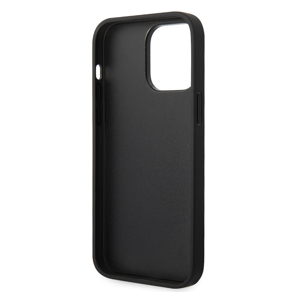 Hoes voor Apple iPhone 14 Pro Max, Karl Lagerfeld, Glitter Flakes Ikonik Karl, Zilverkleurig