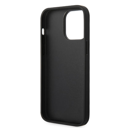 Hoes voor Apple iPhone 14 Pro Max, Karl Lagerfeld, Glitter Flakes Ikonik Karl, Zilverkleurig