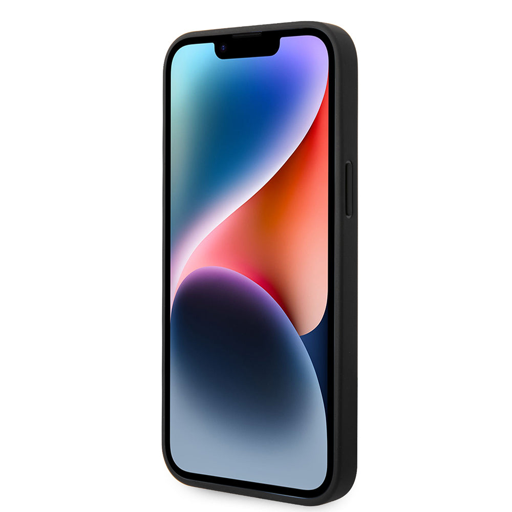 Hoes voor Apple iPhone 14 Pro Max, Karl Lagerfeld, Glitter Flakes Ikonik Karl, Zilverkleurig