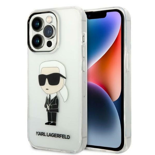 Hülle für Apple iPhone 14 Pro Max, Karl Lagerfeld, Ikonik Karl, Transparent