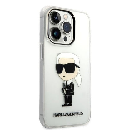 Hülle für Apple iPhone 14 Pro Max, Karl Lagerfeld, Ikonik Karl, Transparent