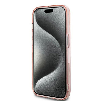 Hoes voor Apple iPhone 14 Pro Max, Karl Lagerfeld, IML Luxury Monogram Choupette's Head, Roze