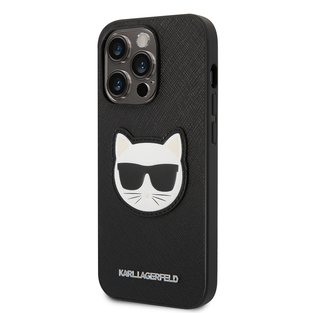Case for Apple iPhone 14 Pro Max, Karl Lagerfeld, Saffiano Choupette's Head, Black