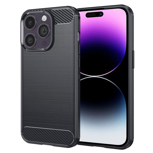 Hoes voor Apple iPhone 14 Pro Max, Techsuit, Carbon, Zwart