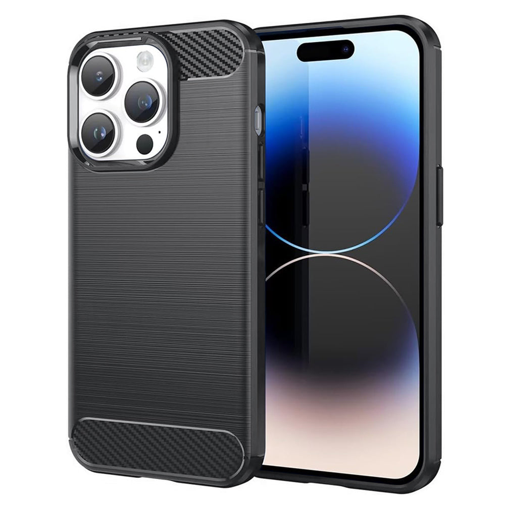 Hoesje voor Apple iPhone 14 Pro, Techsuit, Carbon, Zwart