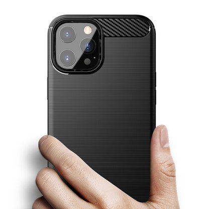Hoesje voor Apple iPhone 14 Pro, Techsuit, Carbon, Zwart