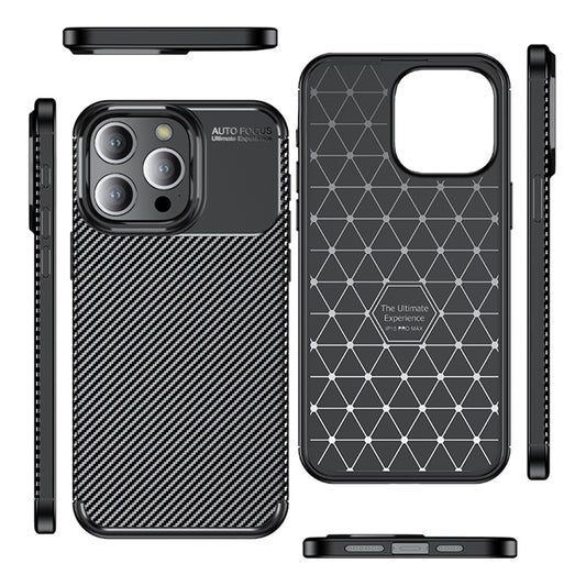Étui pour Apple iPhone 14 Pro, Techsuit, CarbonFiber, Noir