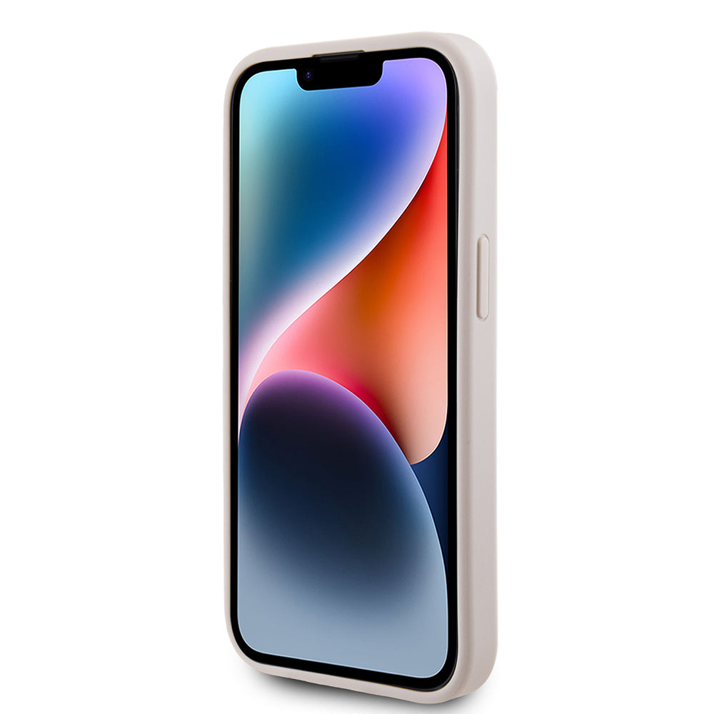 Étui pour Apple iPhone 15, Guess, Logo Or Métal 4G, Rose