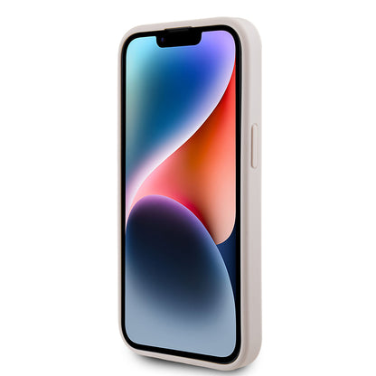 Étui pour Apple iPhone 15, Guess, Logo Or Métal 4G, Rose