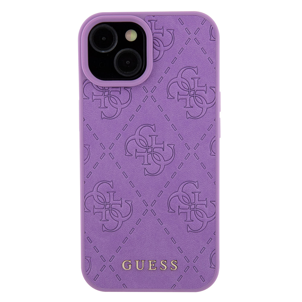 Étui pour Apple iPhone 15, Guess, 4G Estampé, Mauve Clair