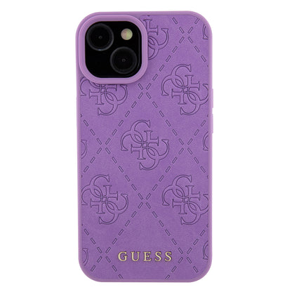 Étui pour Apple iPhone 15, Guess, 4G Estampé, Mauve Clair