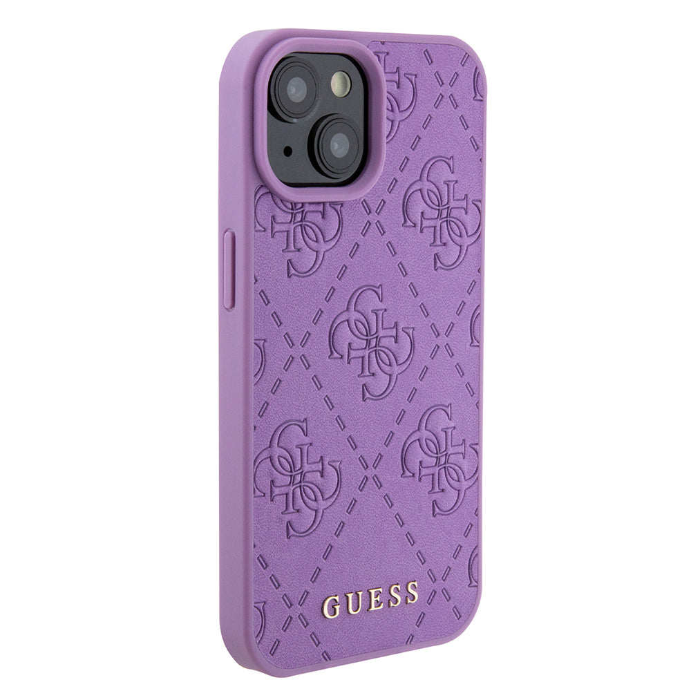 Étui pour Apple iPhone 15, Guess, 4G Estampé, Mauve Clair