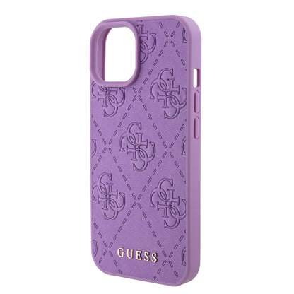 Étui pour Apple iPhone 15, Guess, 4G Estampé, Mauve Clair