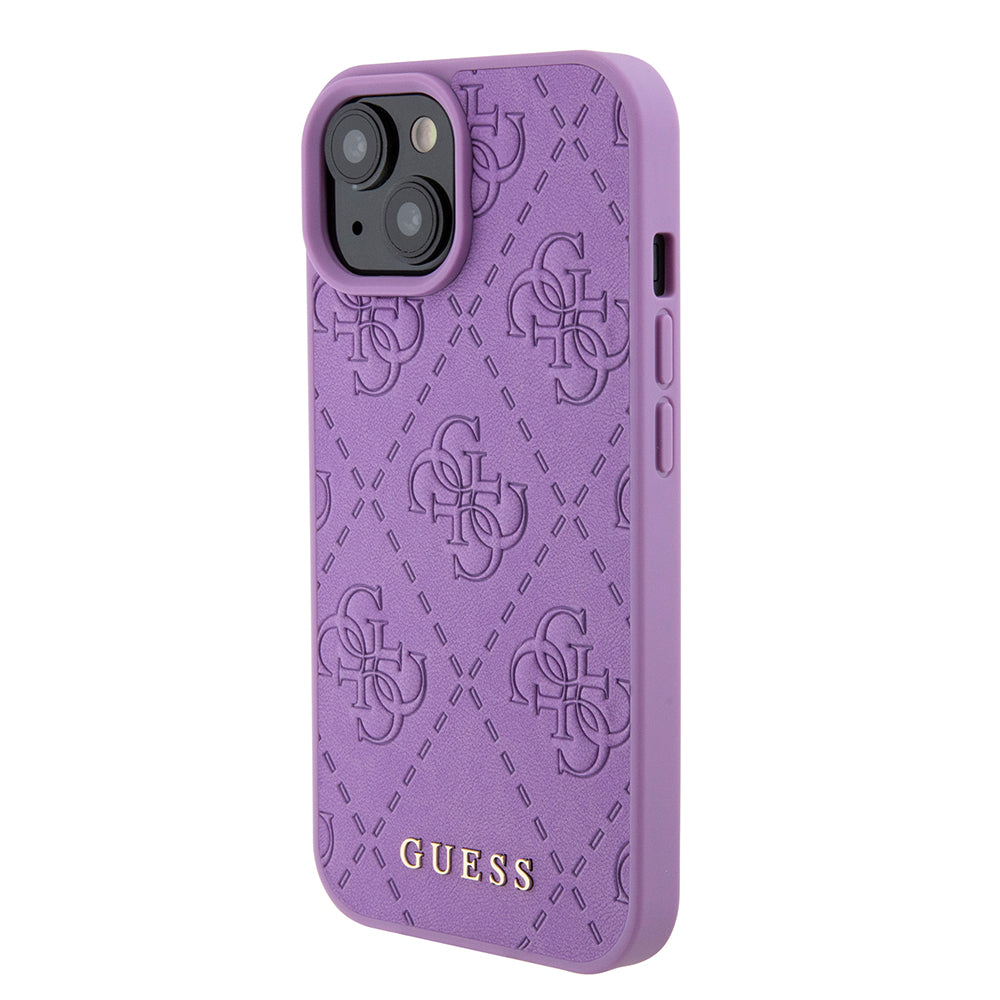 Étui pour Apple iPhone 15, Guess, 4G Estampé, Mauve Clair