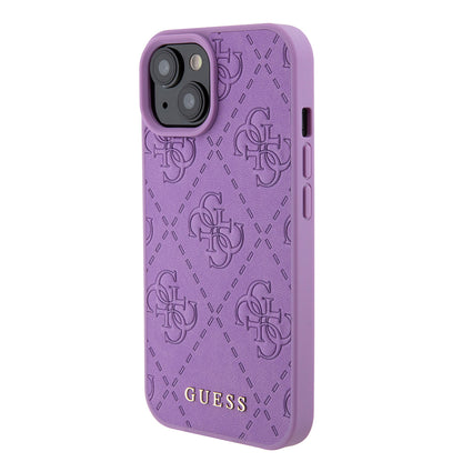 Étui pour Apple iPhone 15, Guess, 4G Estampé, Mauve Clair