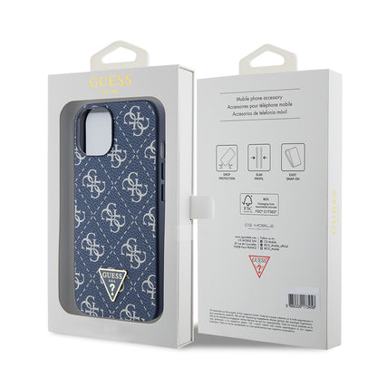 Hoes voor Apple iPhone 15, Guess, 4G Triangle Logo, Blauw