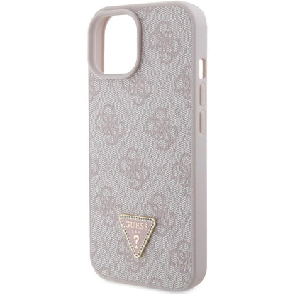 Hoes voor Apple iPhone 15, Guess, 4G Triangle Strass, Roze