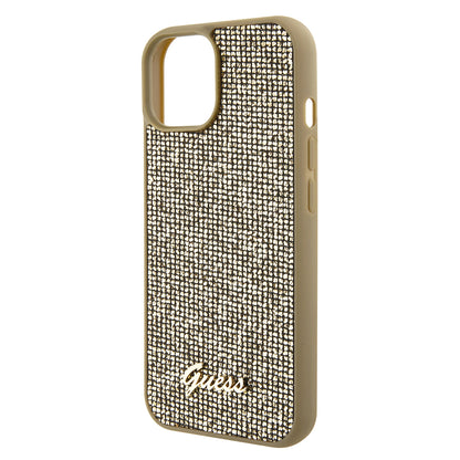 Hülle für Apple iPhone 15, Guess, Disco Metal Script, Gold