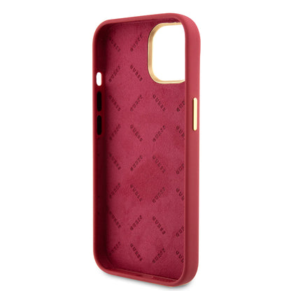 Étui pour Apple iPhone 15, Guess, Script Metal Logo & Frame, Rose