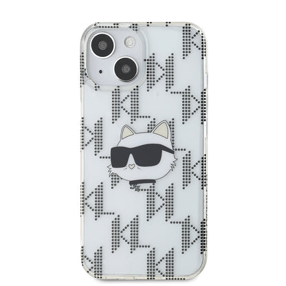 Case for Apple iPhone 15, Karl Lagerfeld, IML Electroplated Choupette Head, Transparent