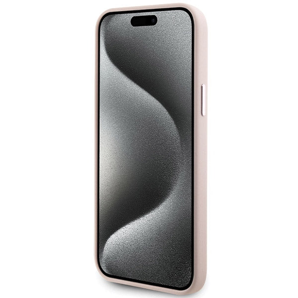 Étui pour Apple iPhone 15 Plus, Karl Lagerfeld, Silicone Choupette Métal, Rose