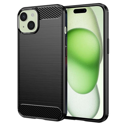 Hülle für Apple iPhone 15 Plus, Techsuit, Carbon, Schwarz